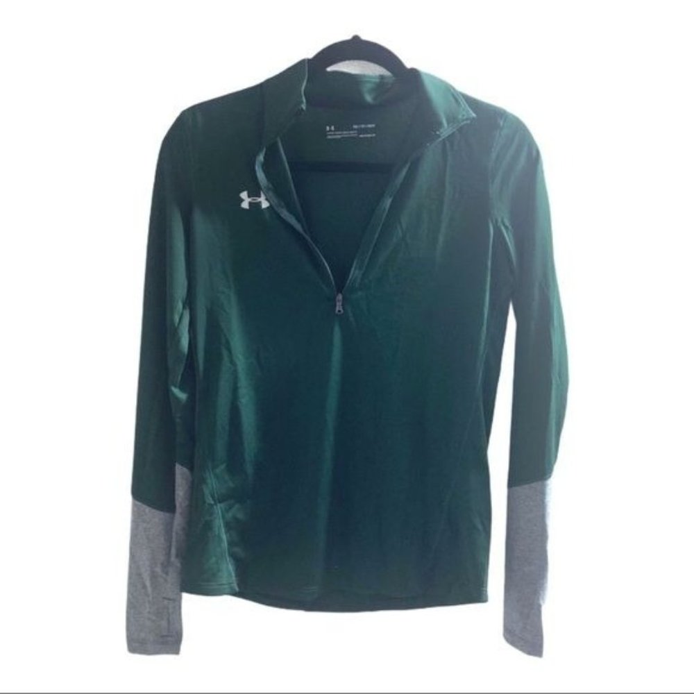 NWT Women's Under Armour 1/2 Zip Pullover Green XS